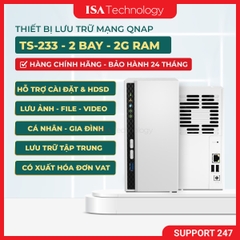 Thiết bị lưu trữ mạng NAS QNAP TS-233 | 2 khay ổ cứng ram 2GB