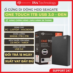 Ổ cứng di động HDD Seagate One Touch 1TB/2TB STKY1000400 hỗ trợ Windows Mac hàng chính hãng