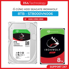 Ổ cứng HDD NAS Seagate IronWolf 8TB – 3.5 inch, 7200 RPM, SATA, 256MB Cache, Chuyên dụng cho NAS