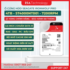 Ổ cứng HDD Seagate Ironwolf Pro 4TB (ST4000NT001) 3.5 inch, 7200RPM, SATA, 256MB Cache