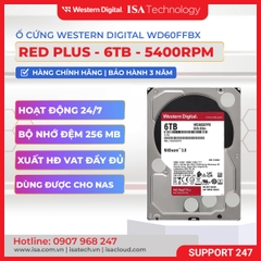 Ổ cứng Western Digital Red Plus 6TB 3.5 inch 256MB Cache 5400RPM WD60EFPX