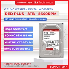 Ổ cứng Western Digital Red Plus 8TB 3.5 inch 256MB cache 5640RPM WD80EFPX