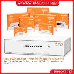 Switch Aruba Instant On 1430 8G  (R8R45A) 8port 16Gbps không cần cấu hình