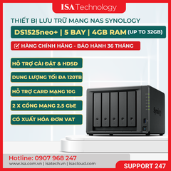 Thiết bị lưu trữ Nas Synology DS1525neo+ 5 bay