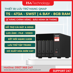 Thiết bị lưu trữ mạng Nas QNAP TS-473A-SW5T | 4 Khay ổ cứng