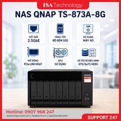 Thiết bị lưu trữ mạng NAS QNAP TS-873A-8G | 8 khay ổ cứng RAM 8G nâng cấp tối đa 64GB