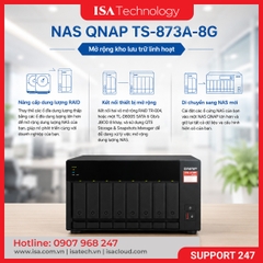 Thiết bị lưu trữ mạng NAS QNAP TS-873A-8G | 8 khay ổ cứng RAM 8G nâng cấp tối đa 64GB