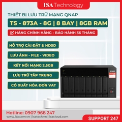 Thiết bị lưu trữ mạng NAS QNAP TS-873A-8G | 8 khay ổ cứng RAM 8G nâng cấp tối đa 64GB