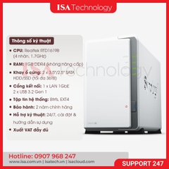 Thiết bị lưu trữ Nas Synology DS223J - 2bay ổ cứng