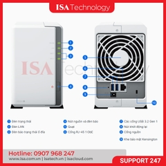Thiết bị lưu trữ Nas Synology DS223J - 2bay ổ cứng