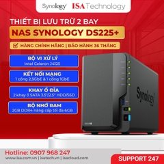 Thiết bị lưu trữ NAS Synology DS225+ 2-bay ổ cứng bảo hành 36 tháng