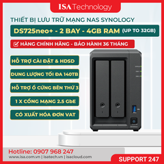 Thiết bị lưu trữ Nas Synology DS725neo+ 2 bay