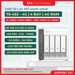 Thiết bị lưu trữ mạng NAS QNAP TS-433-4G | 4 bay ổ cứng 4GB RAM