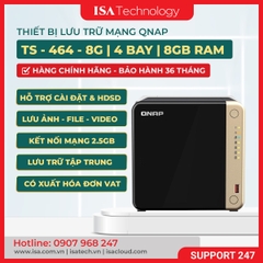 Thiết bị lưu trữ mạng NAS QNAP TS-464-8G | 4 khay ổ cứng bộ nhớ RAM 8GB