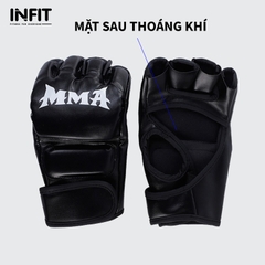 Găng Tay MMA Hở Ngón Đấm Boxing Da PU cao cấp