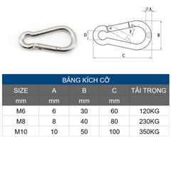 Móc Khóa An Toàn INOX 304 Treo Bao Đấm Boxing