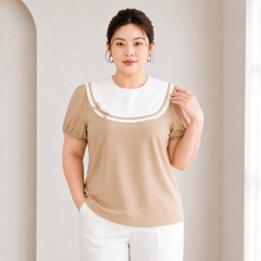 Áo kiểu bigsize nữ 60kg - 100kg viền ren phù hợp mặc đi làm, đi học, đi chơi