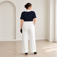 [TẶNG CỘT TÓC] Áo thun chấm bi cổ ren bigsize 70kg - 100kg thanh lịch