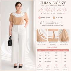 Áo kiểu bigsize nữ 60kg - 100kg viền ren phù hợp mặc đi làm, đi học, đi chơi