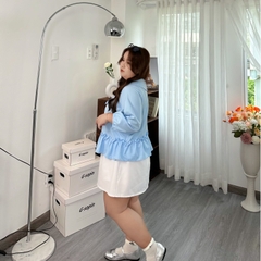 Áo sơ mi bigsize 60kg-100kg dáng babydoll tai thỏ dễ thương