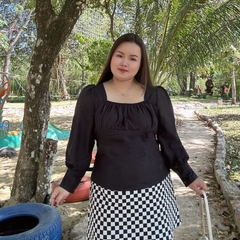 Áo kiểu nhún tay phồng bigsize 60kg - 95kg phù hợp mặc đi làm đi học đi chơi