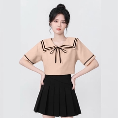 Áo sơ mi bigsize 60kg - 95kg kiểu dáng cổ thuỷ thủ phù hợp mặc đi làm, đi học, đi chơi