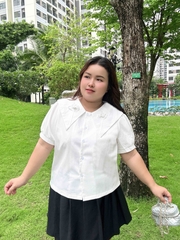 Áo sơ mi đính hoa nổi bigsize 60kg - 95kg phù hợp mặc đi học, đi làm, đi chơi
