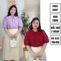 Áo sơ mi bigsize 60kg - 100kg tay bí chất đũi mát mặc đi làm công sở