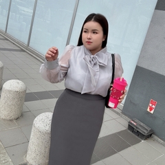 Áo Sơ Mi Nữ Bigsize Voan Tơ Hai Lớp Nơ Cổ Sang Trọng