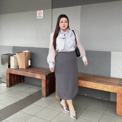 Áo Sơ Mi Nữ Bigsize Voan Tơ Hai Lớp Nơ Cổ Sang Trọng