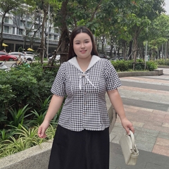 Áo Sơ Mi Bigsize Nữ 60kg - 85kg Caro Peplum Cổ Thủy Thủ Chất Cotton Dày Dặn