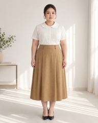 Chân váy xếp ly công sở dáng dài bigsize 60kg - 100kg phù hợp mặc đi làm, đi học , đi chơi