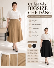 Chân váy xếp ly công sở dáng dài bigsize 60kg - 100kg phù hợp mặc đi làm, đi học , đi chơi