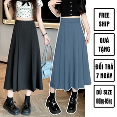 Chân váy xếp ly dáng dài bigsize 60kg - 95kg có lưng thun co giãn thoải mái