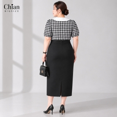 Áo sơ mi caro cổ sen bigsize 60kkg-90kg mặc công sở đi làm đi chơi
