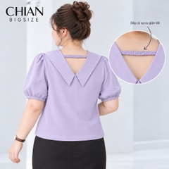 Áo sơ mi bigsize 60kg - 95kg kiểu nơ cổ dây lưng phù hợp mặc đi chơi du lịch