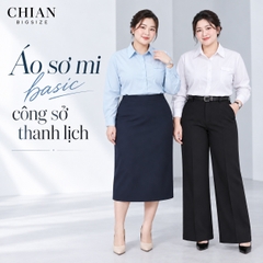 Áo sơ mi bigsize 60kg-100kg thêu chữ phom dáng basic năng động, phong cách