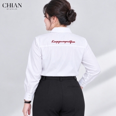 Áo sơ mi bigsize 60kg-100kg thêu chữ phom dáng basic năng động, phong cách