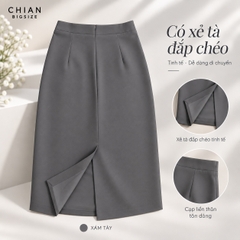 Combo chân váy công sở bút chì bigsize 60kg - 100kg màu đen xám
