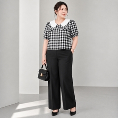 Áo sơ mi caro cổ sen bigsize 60kkg-90kg mặc công sở đi làm đi chơi