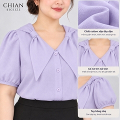 Áo sơ mi bigsize 60kg - 95kg kiểu nơ cổ dây lưng phù hợp mặc đi chơi du lịch