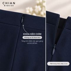 Combo chân váy bút chì công sở bigsize 60kg - 100kg mặc đi làm, đi học đen - xanh đen