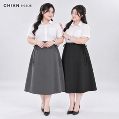 Chân Váy Bigsize Dáng Xòe A 60kg - 100kg Chất Tuyết Mưa Lót Lụa Co Giãn Nhẹ