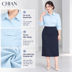 Áo sơ mi bigsize 60kg-100kg thêu chữ phom dáng basic năng động, phong cách
