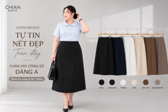 Chân váy công sở bigsize dáng dài qua gối 55kg-95kg mặc đi làm đi tiệc