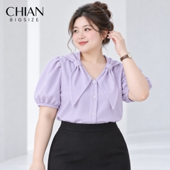 Áo sơ mi bigsize 60kg - 95kg kiểu nơ cổ dây lưng phù hợp mặc đi chơi du lịch