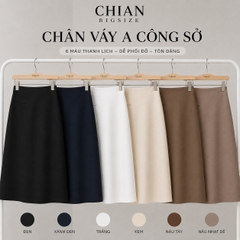 Chân váy công sở bigsize dáng dài qua gối 55kg-95kg mặc đi làm đi tiệc