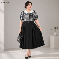 Áo sơ mi caro cổ sen bigsize 60kkg-90kg mặc công sở đi làm đi chơi