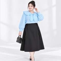 Áo Sơ Mi Bigsize Nữ 60kg - 100kg Cổ Nơ Bèo Phù Hợp Mặc Đi Làm , Đi Học, Đi Chơi