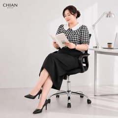 Áo sơ mi caro cổ sen bigsize 60kkg-90kg mặc công sở đi làm đi chơi